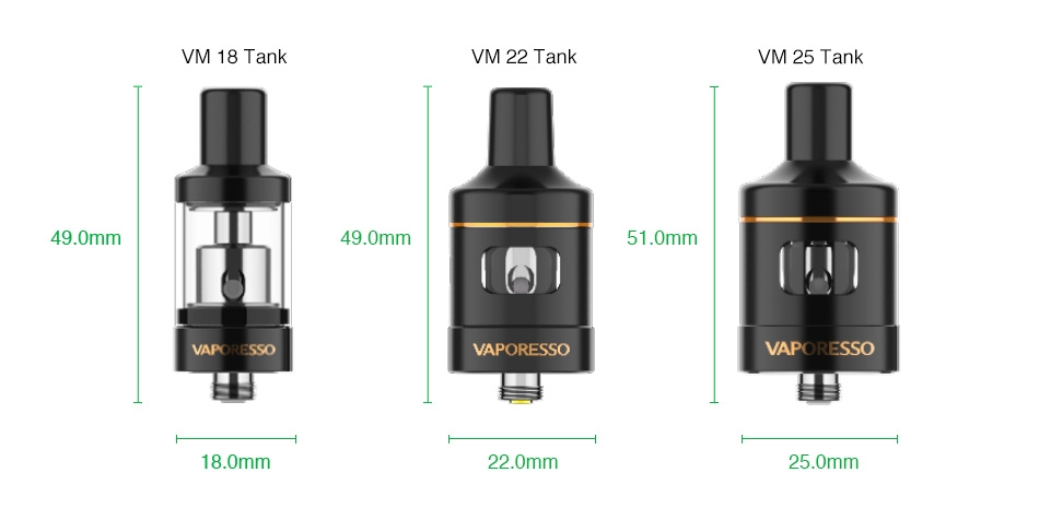 Vaporesso VM Tank grössen