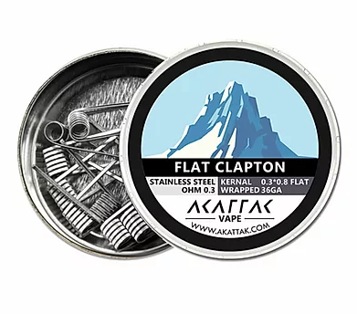 Akattak Flat Clapton Fertig Coil SS316-Flat Clapton SS316L 0.3*0.8 FLAT+36GA